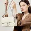 Xiangjia's New Genuine Leather Chain Small Xiangfeng Camellia Embroidery Thread Bag Small Sheepskin Shoulder Crossbody Bag Armpit Women's Bag