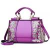 Borsa da Donna in Pelle di Lusso con Finiture a Fiore Lucide