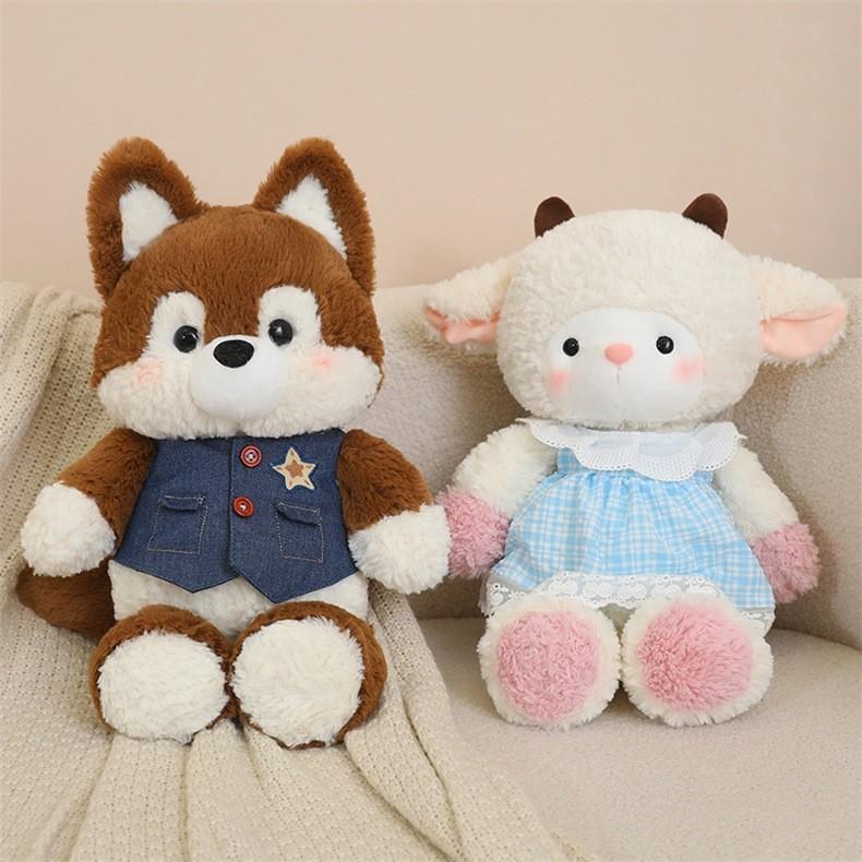 Huskies Running Forest Plush Stuffed Animal Hugging Pillow Kids Birthday Gift