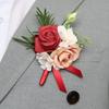 Lapela de Terno Masculino Flor Artificial Pulseira de Pulso Reutilizável Pulseira Floral Alta Simulação Versátil Celebração de Negócios Lapela