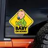 Cute Baby On Board Car Sticker - Yellow Diamond Shape Pacifier Infant Design, Waterproof Vinyl Decal, Car Safety Reminder Decor