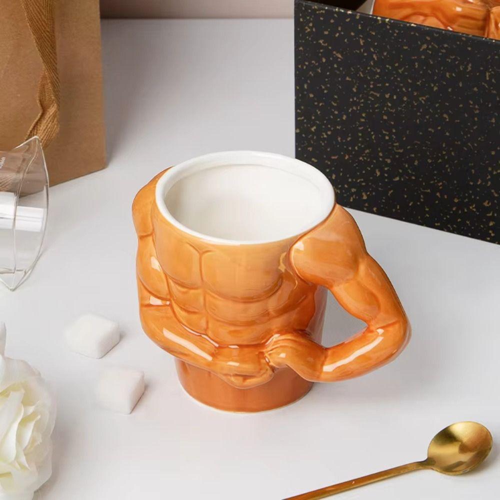 Gift Box Muscle Man Mug Ceramic Material Funny Gift Mugs Unusual Route Mug Birthday Gift