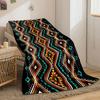 Geometric diamond shapes with angular lines and vibrant tribal colors. for all seasons blanket lunch break throw gift