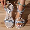 Fashion New Women Fashion Comfortable Outdoor Wedges Shoes Summer 2024 Flower Non Slip Platform Beach Low Heels Sandals Shoes for Women