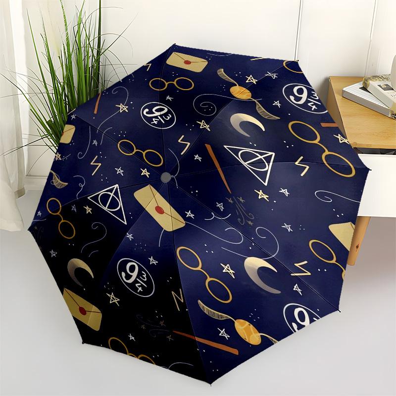

1pc Harry Potter Symbols Umbrella with Plastic Handle,Suitable for All Seasons Travel Outdoor Multi-functional UmbrellaDCS244