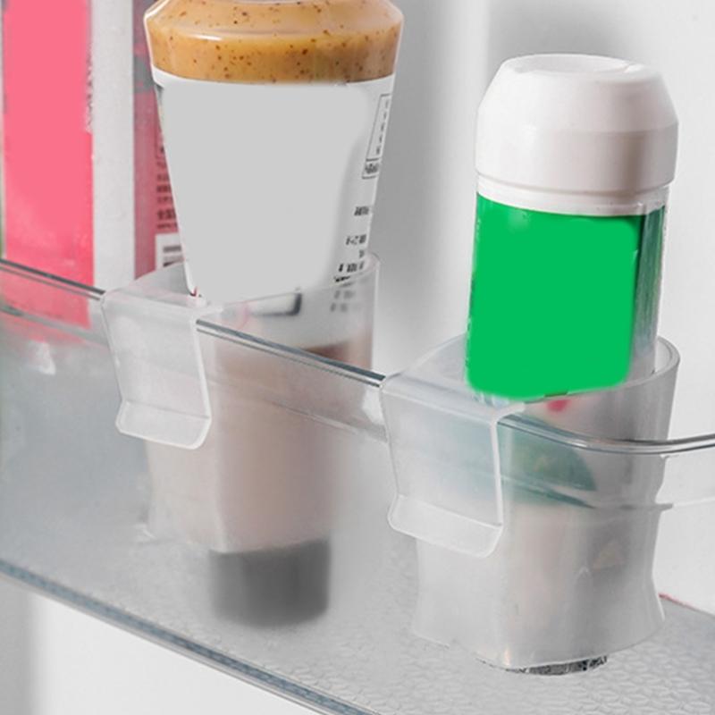 2 Pieces Multipurpose Fridge Door Mounted Storage Racks Portable Sturdy PP Materials for Home Organization Use