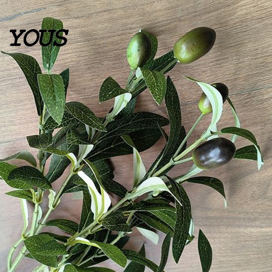 Lush Greenery for Farmhouse Style Faux Olive Branches Vase, Artificial Tree Branches, DIY Fake Indoor Plant Decor Living Room Plants, Realistic Stems,