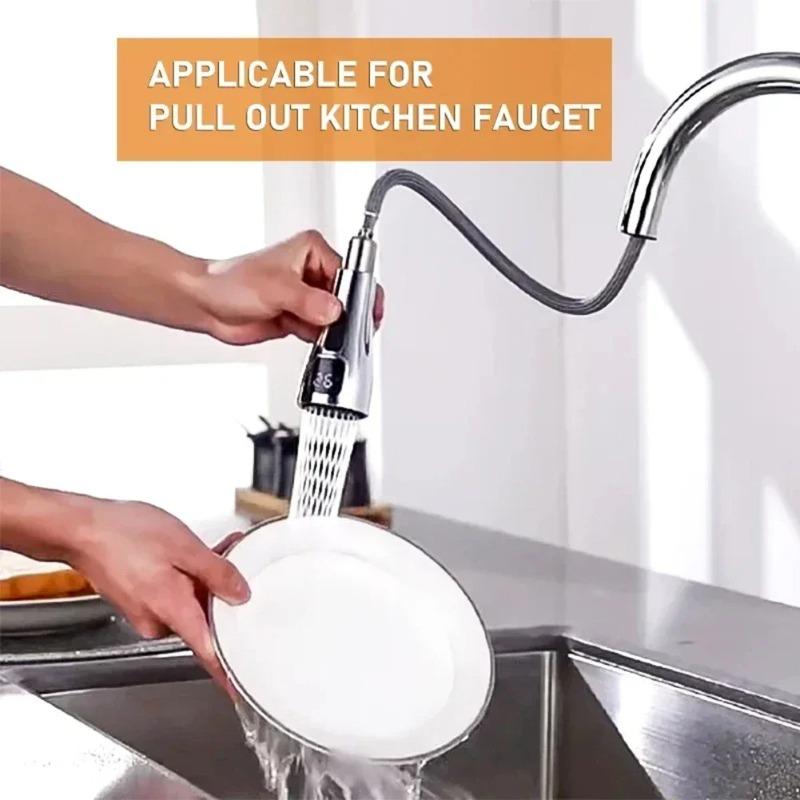Pull Out Faucet Sprayer Nozzle 3 Modes ABS Water Saving Bathroom Basin Sink Shower Spray Head For 1/2" Connection