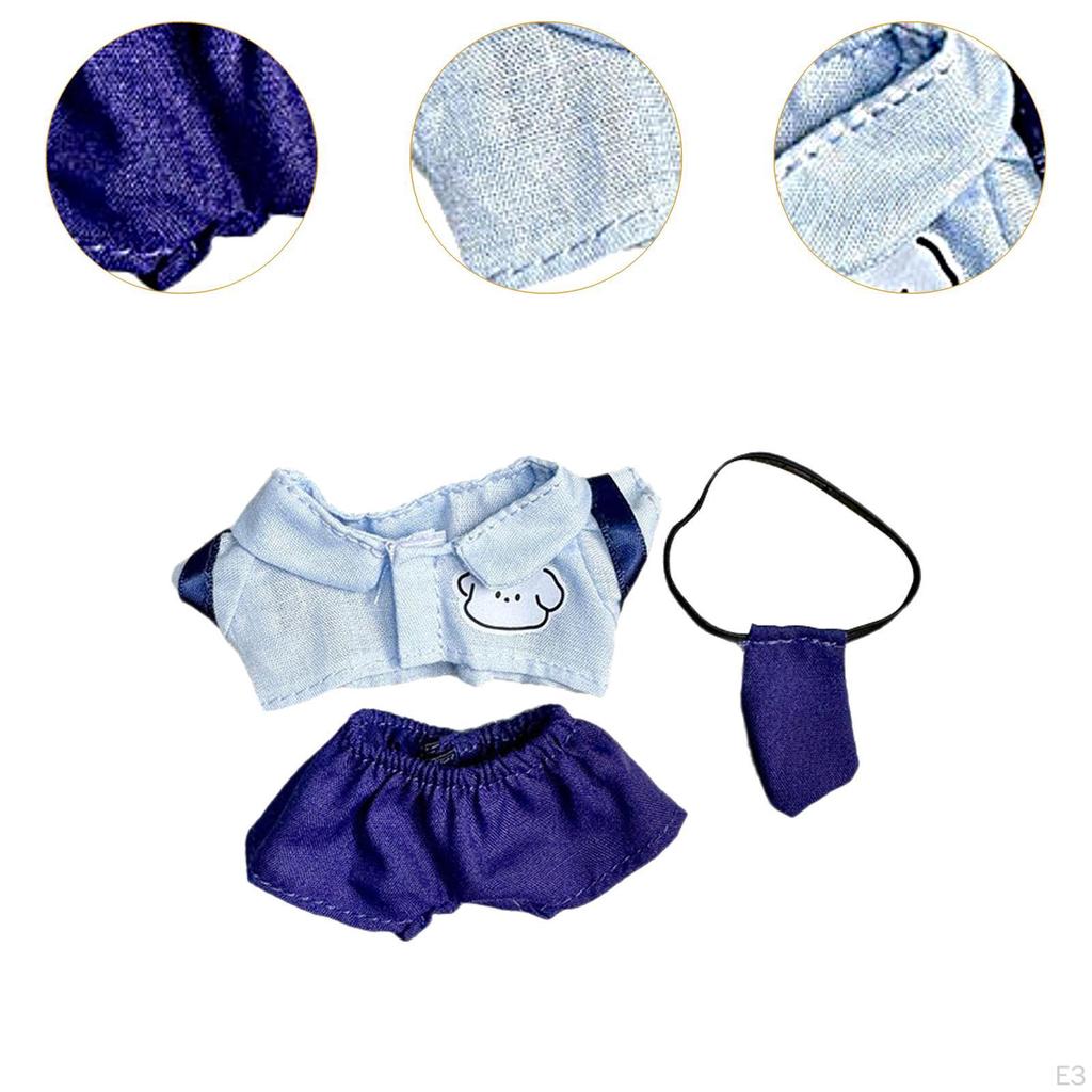 DIY Doll Clothing Kit with Tie for Hands-on Play 17cm