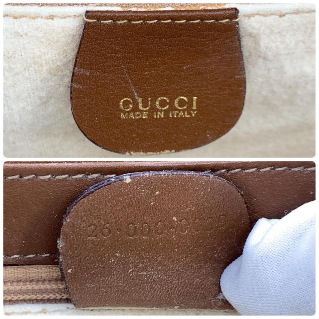 OLD GUCCI Bamboo 2way Handbag Shoulder Crossbody Bag Top-Handle Brown Gold Hardware Leather