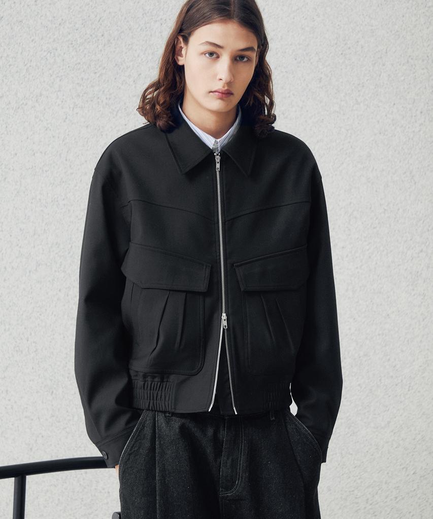 Intempomood Pleated Pocket Detail Jacket_Black