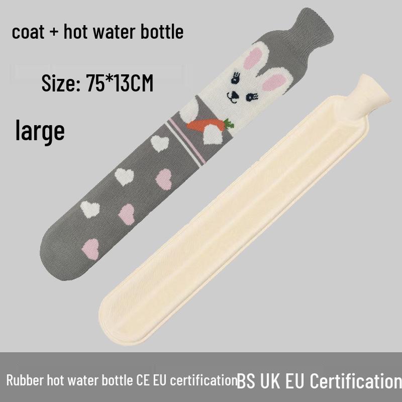 Explosion-Proof Hot Water Bottle: Rubber Design for Stomach and Feet, Long-Lasting Warmth