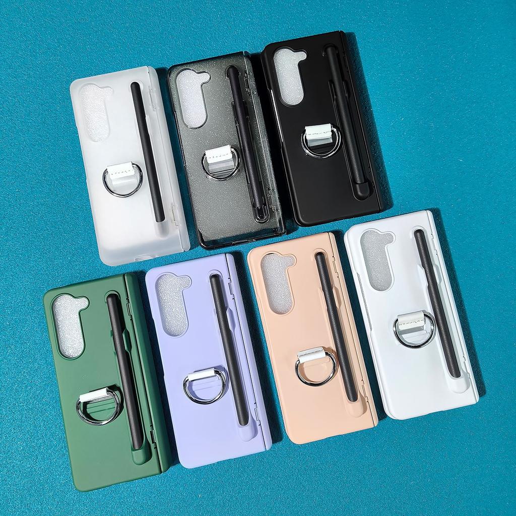 For Samsung Galaxy Z Fold6 5G Case Skin-Touch PC Phone Cover with Stylus and Stylus Slot