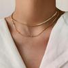GEMCHIC Women's 18K Gold Titanium Steel Non-Fading Layered Snake Chain Necklace, Fashion Minimalist Choker