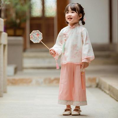 Hanfu dívka čínského stylu látkové letní šaty Starožitný oblek Tang kostým super víla malá dívka mořská panna princezna sukně spodní prádlo