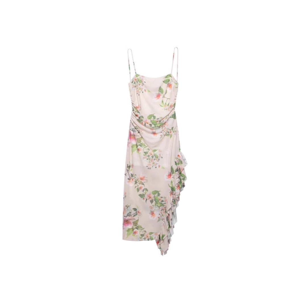 

2025 Summer Backless Slim Fit Printed Long Dress for Women Medium