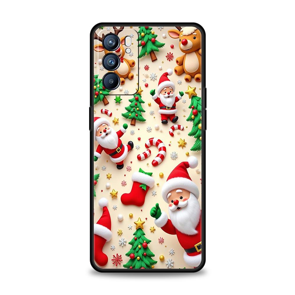 New Year Christmas Phone Case For Oppo Reno 13 12 11 10 7 F Find X5 X6 A98 A80 A79 A78 A57 A54 A31 A17 Pro 5G Soft TPU Cover Bag