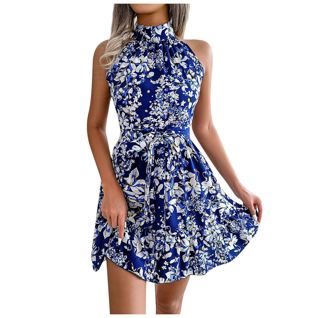 Women's Fashion Spring/summer Floral Dress With Flounces