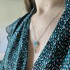 Серебряное колье с бирюзой, вес изделия 2,78 гр (60002290)