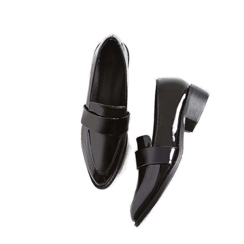 Tang Jing small leather shoes women's spring and autumn new black pointed Huizhou women's shoes