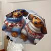 1pc Winter Dachshund Friends Umbrella with Plastic Handle,Suitable for All Seasons Home Travel Outdoor UmbrellaDD302