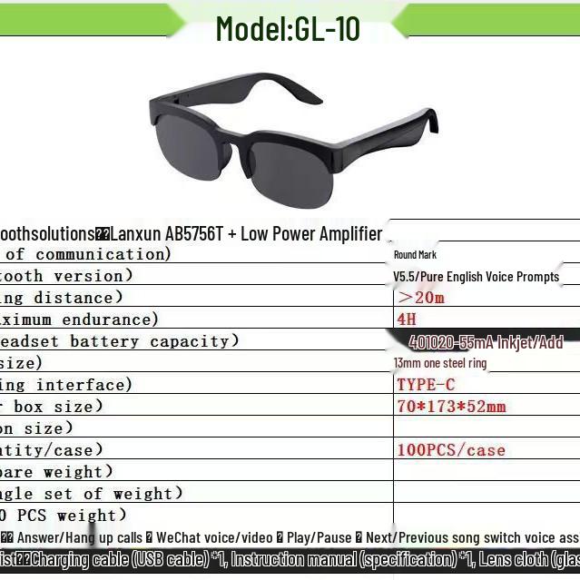 2026 AI-Powered Bluetooth Smart Glasses with Metal Frame & ChatGPT Translation
