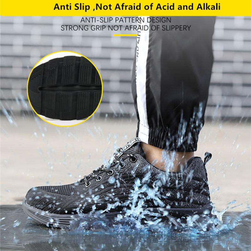 Women Work Shoes with Steel Toe Female Safety Shoes Anti Puncture Work Sneakers for Women Anti-slip Work Boots with Protection