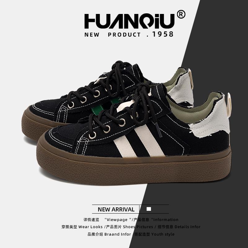 Global black versatile German training shoes women's 2025 spring retro platform trendy board shoes women's ZHQ-XA230