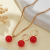 3 Pcs Minimalist Round Imitation Pearl Earring Necklace for Women Vintage Elegant Box Chain Necklace Wedding Jewelry Set Gift