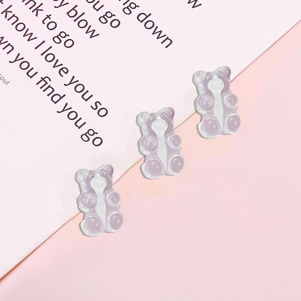 10pcs Resin Candy Color Bear Charms Pendant Beads for Necklace Bracelet Jewelry Making