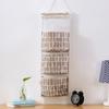 Cotton and Linen Multi-layer 3-cell Storage Bag Wall Storage Bag Cloth Hanging Bag Behind The Dormitory Door Hanging Bag
