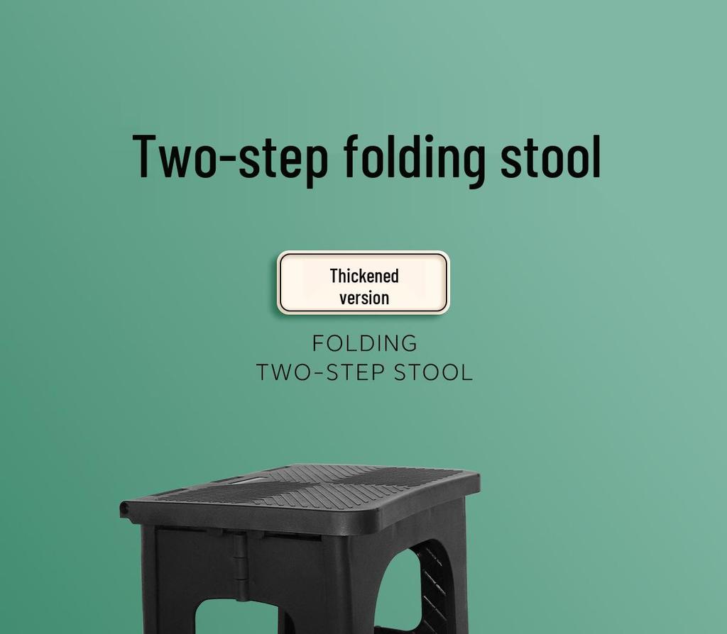 Portable Multi-Functional Two-Step Anti-Slip Folding Ladder Stool