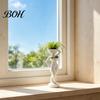 Layered Green Plant Landscape Pot Funny Female Figure Planter with Drainage Holes, Elegant Lady Flower for Small Windowsill Succulents, Lazy
