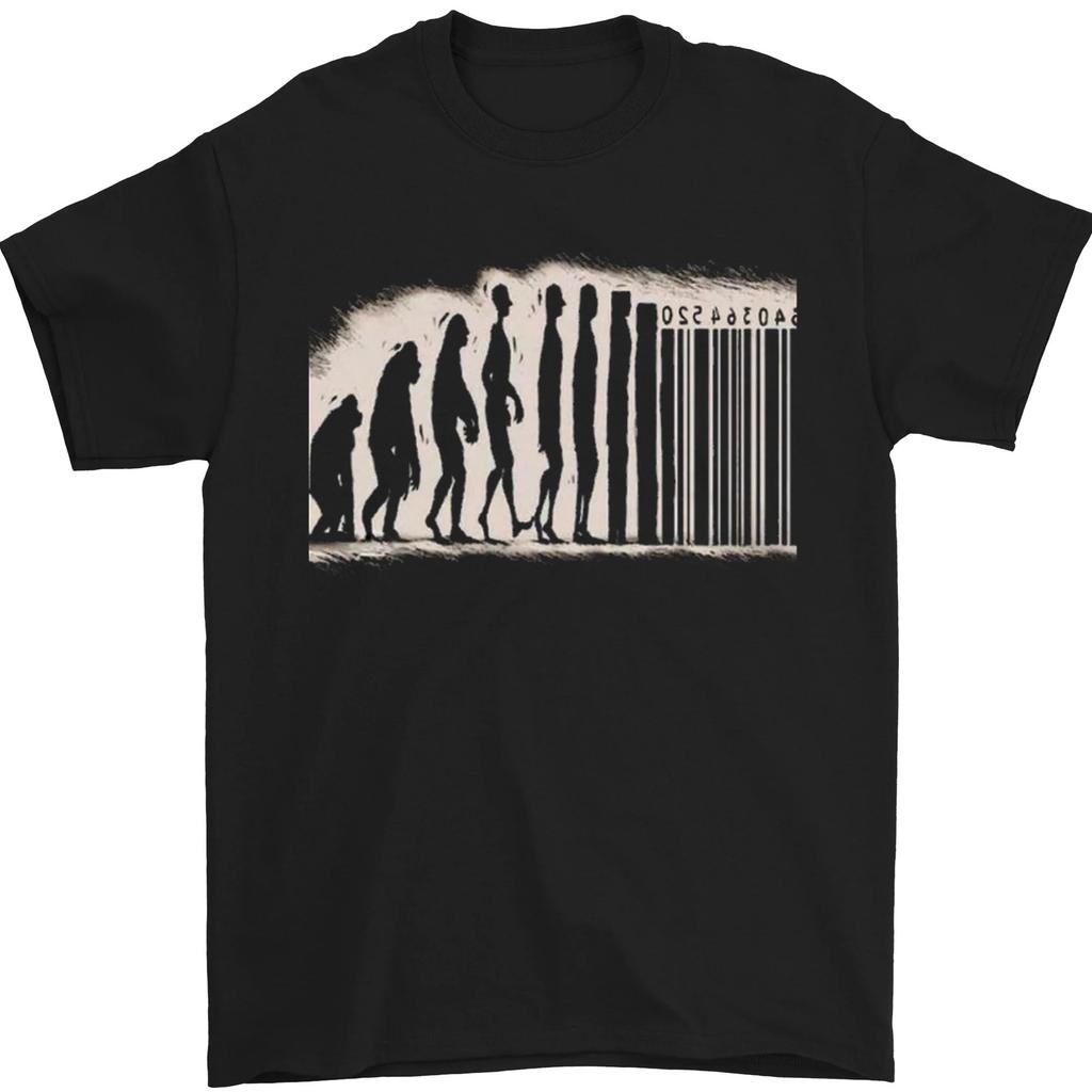 Barcode Evolution Anti-Capitalist Anarchy Mens T-Shirt 100% Cotton