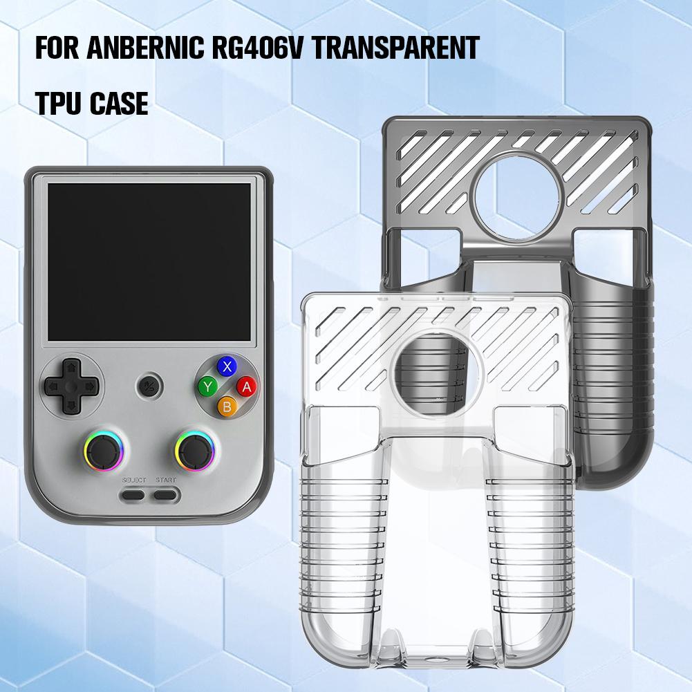 For Anbernic Rg406V Transparent TPU Case Scratch Resistant and Drop Resistant Handheld Console Transparent Protective Soft Shell