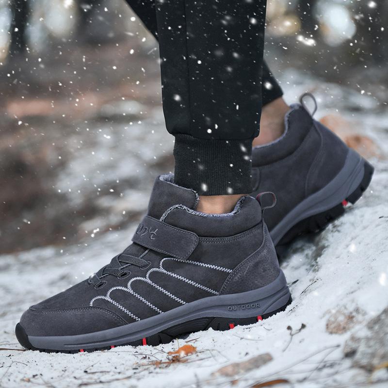 Winter Herren Stiefel Damen Wasserdicht Wildleder Warm Schnee Stiefel Herren Arbeit Freizeit Schuhe High-Top Rutschfest Knöchel Plateau Stiefel Herren Größe 48