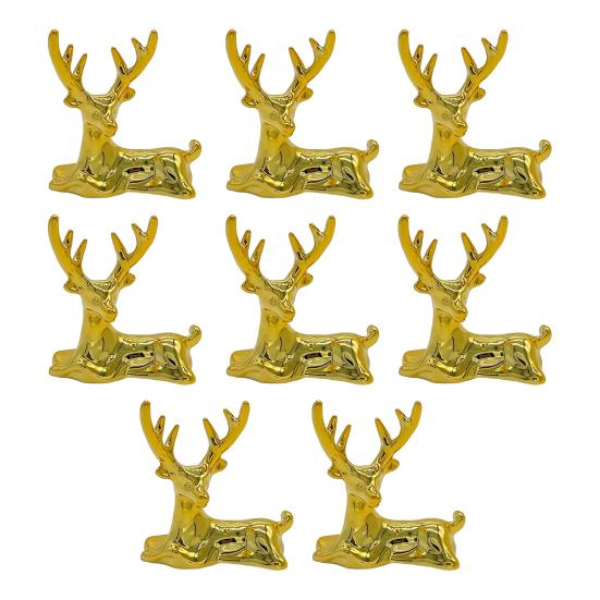 Yousheng Elch Deckelknauf Ersatzgriff Kunststoff Goldene Rentierfigur Kleine Tierskulptur für Glasdeckel Aufbewahrungsbox Schmuckschatulle