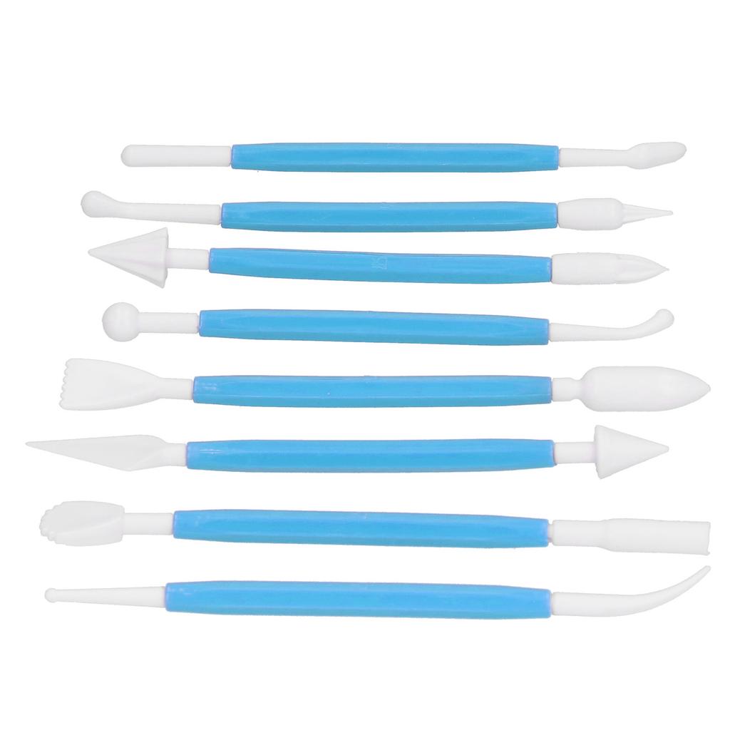 8Pcs DIY Fondant Tool Cake Pastry Carving Cutter Chocolate Decorating Mold Set for BakeryBlue