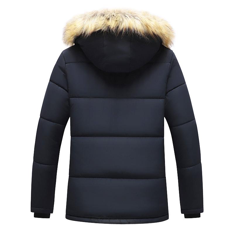 Men Winter Windproof Fleece Warm Thick Jacket Parkas Coat Men Fashion Hooded Fur Collar Jacket Classic Casual Parka Men