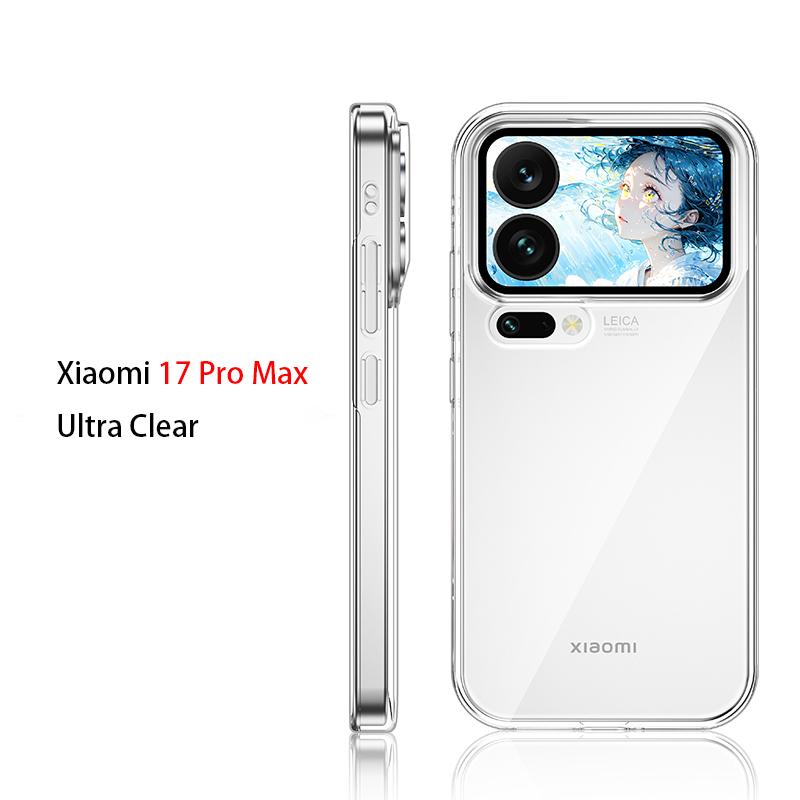 For Xiaomi 17/17 Pro/17 Pro Max Case Magsafe Clear Non-Yellowing Skin Friendly Screen Lens Protection Rigid Soft Grip Cover
