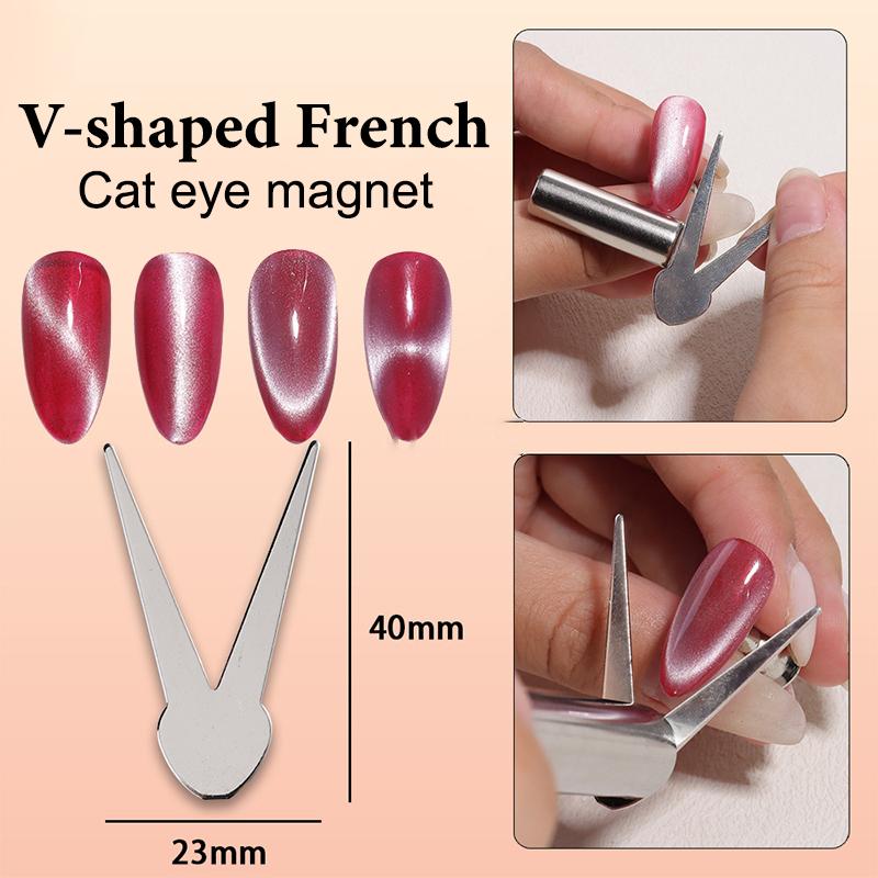 New Dual Ended French Cat Eye Magnet Tool Plate Strong Magnetic Tool Nail Art Assistive Auxiliary Gel Polish Magnet Tools Diy