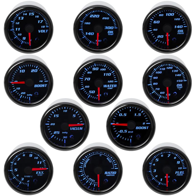 52mm 12V Professional Oil Temperature Gauge with 7 Colors Backlight 50-150℃ 100~300℉ 1/8NPT Oil Temp Sensor Universal for Car