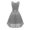 Women Vintage Princess Floral Lace Cocktail V-Neck Party Aline Swing Dress