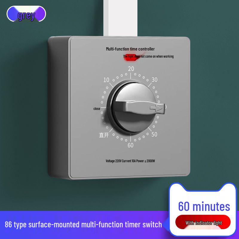 220V Mechanical Timer Switch Control for Water Pump - Automatic Power Off Socket Panel