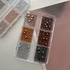 6Grid 3D Christmas Alloy Gold Snowflake Nail Charms 26/28pcs Christmas Tree/Wreath/Bell Gems Rhinestones Winter Holiday Nails