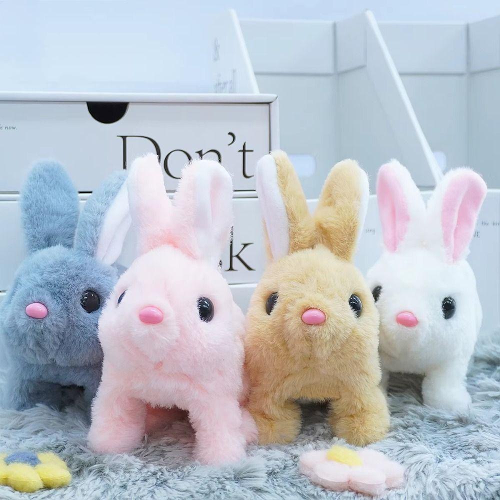 Long Ears Electric Rabbit Plush Toy Little Tie-Dyed Rabbit Doll  Holiday Gifts