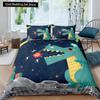 Cartoon Dinosaur King Queen Duvet Cover Jurassic World Animal Bedding Set Universe Galaxy Quilt Cover Polyester Comforter Cover