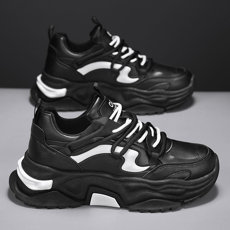 

Men Comfortable Breathable Suitable Thick Soled Casual Shoes Lace Up Outdoor Sports Running Shoes in All Seasons Casual Cosy 39 чорний