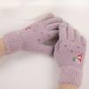 Women Winter Warm Gloves Snowman Embroidery Glove Touch Screen Mittens