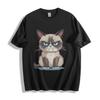 Grumpy Cat T-Shirt - Iconic Frown Face Cartoon Design Unisex Tee
